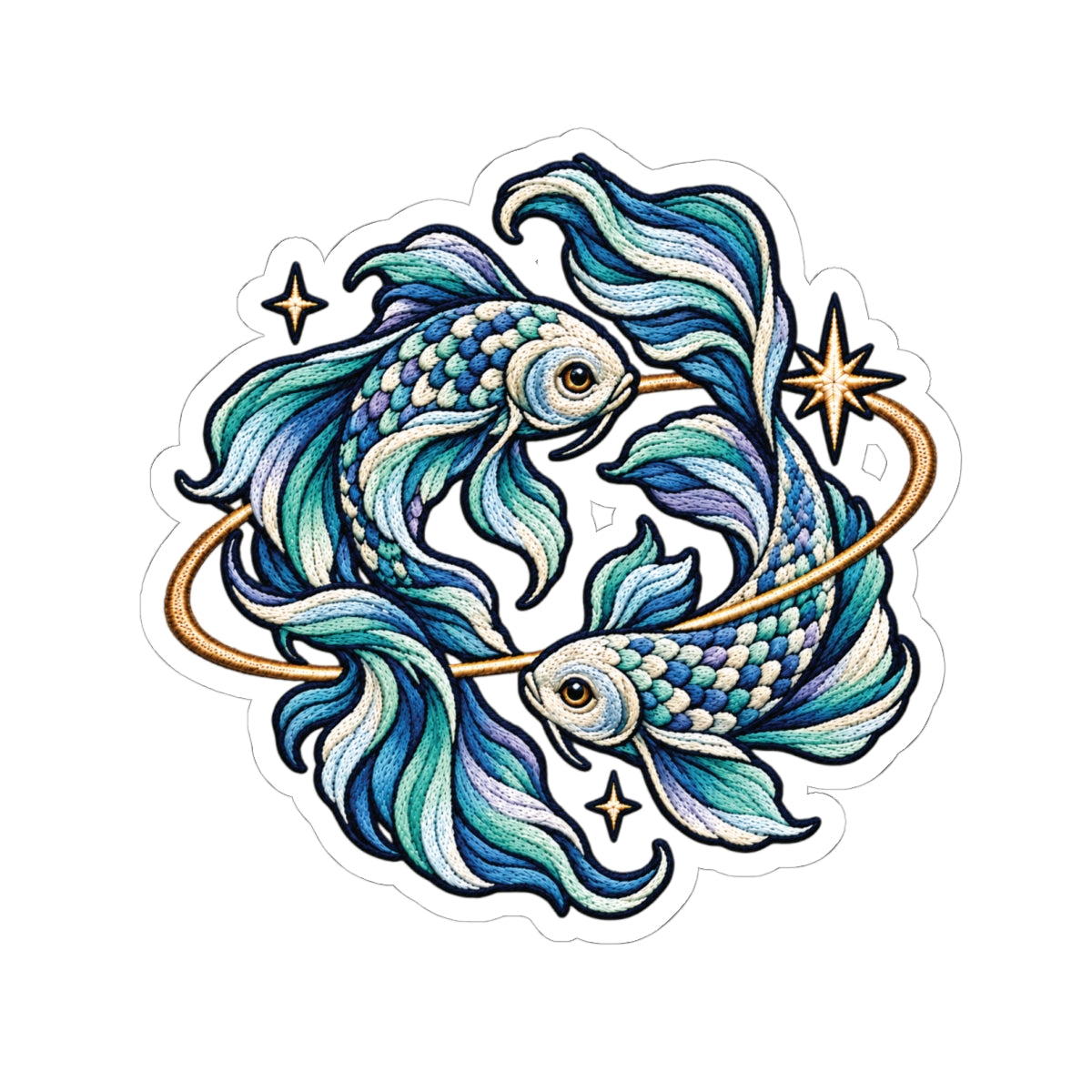 Pisces (Blue) Constellation Kiss-Cut Sticker | Zodiac Decal