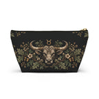 Taurus Zodiac Accessory Pouch, Vintage Bull T-Bottom Makeup Bag