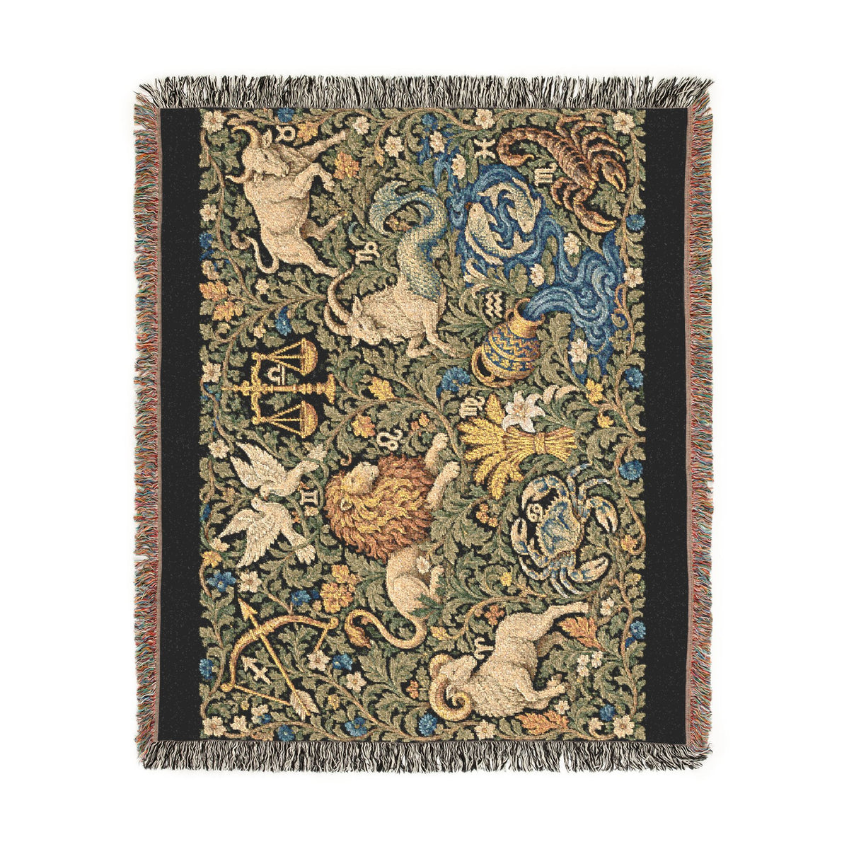 Signs Among the Vines, Woven Astrology Blanket