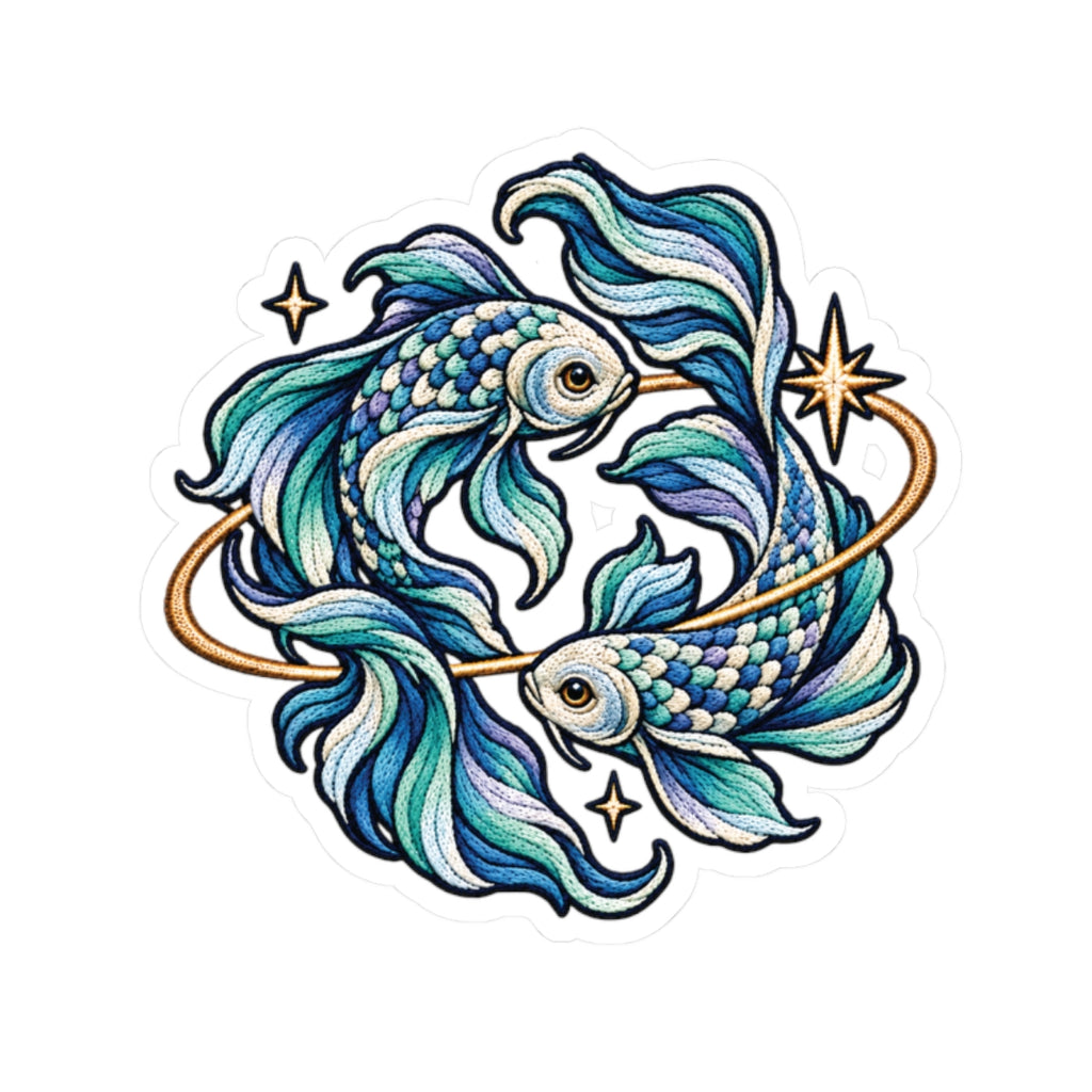 Pisces (Blue) Constellation Kiss-Cut Sticker | Zodiac Decal