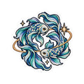 Pisces (Blue) Constellation Kiss-Cut Sticker | Zodiac Decal