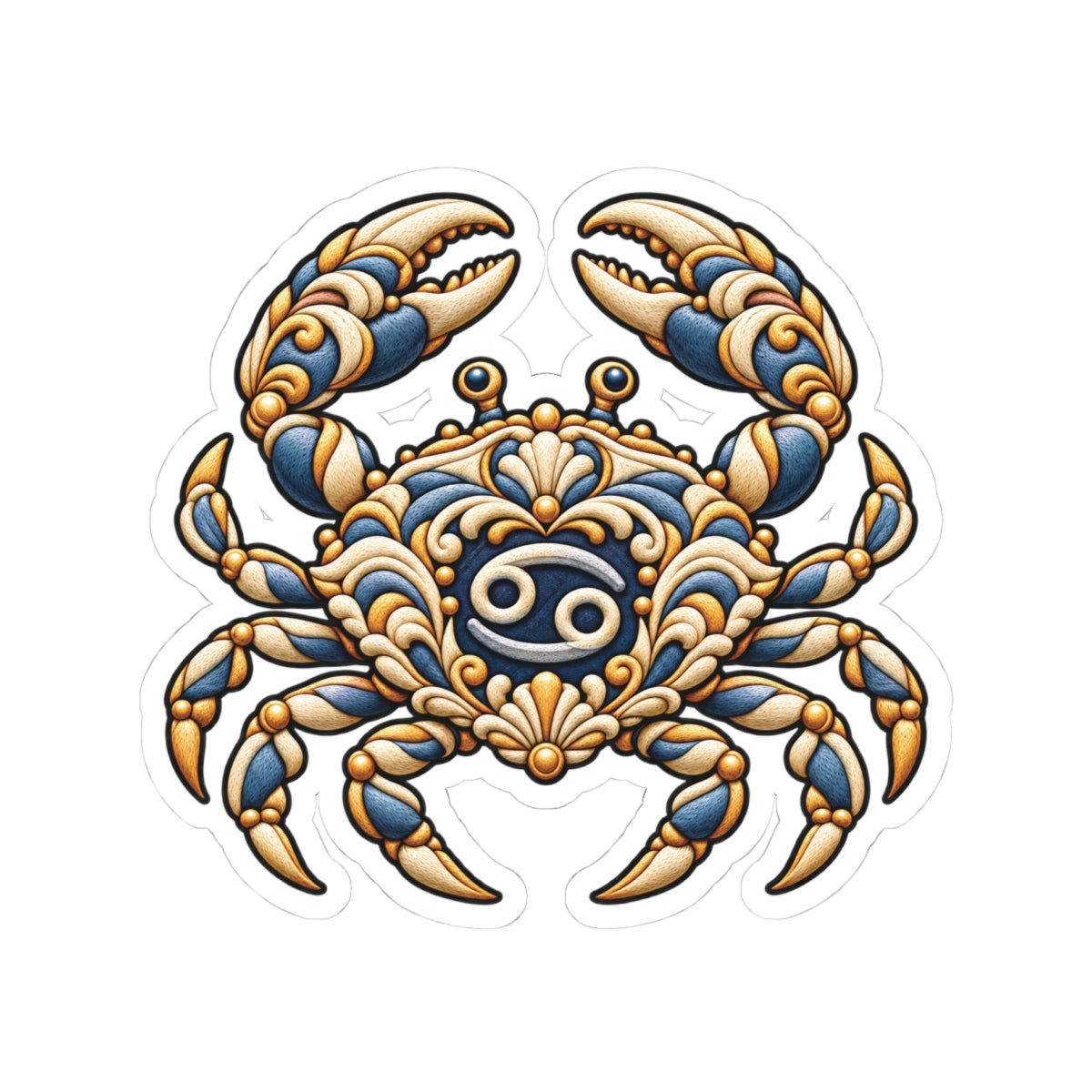 Cancer (Blue) Astrology Kiss-Cut Sticker | Crab Zodiac Decal