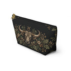 Taurus Zodiac Accessory Pouch, Vintage Bull T-Bottom Makeup Bag