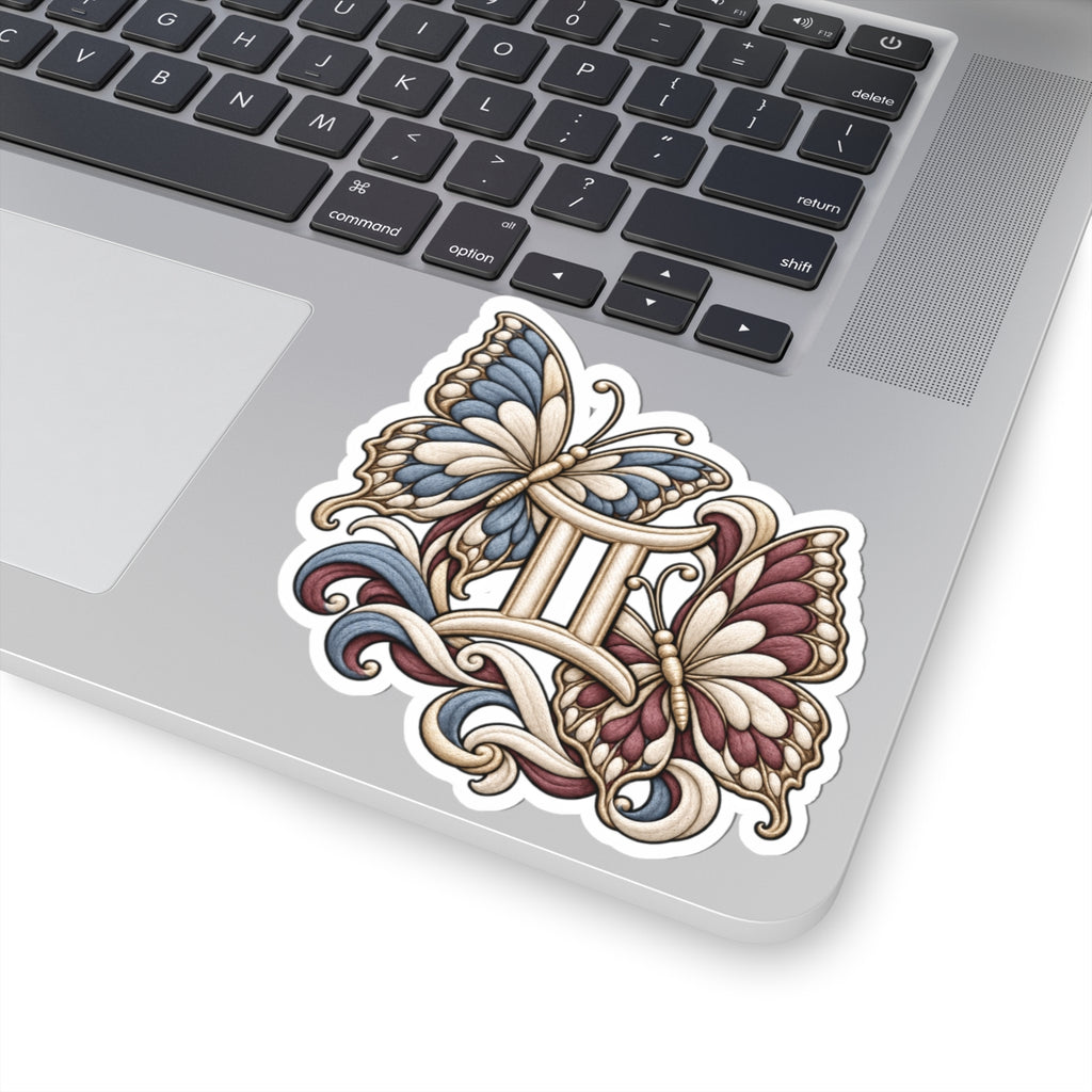 Gemini (Butterfly) Astrology Kiss-Cut Sticker | Blue & Pink Zodiac Decal