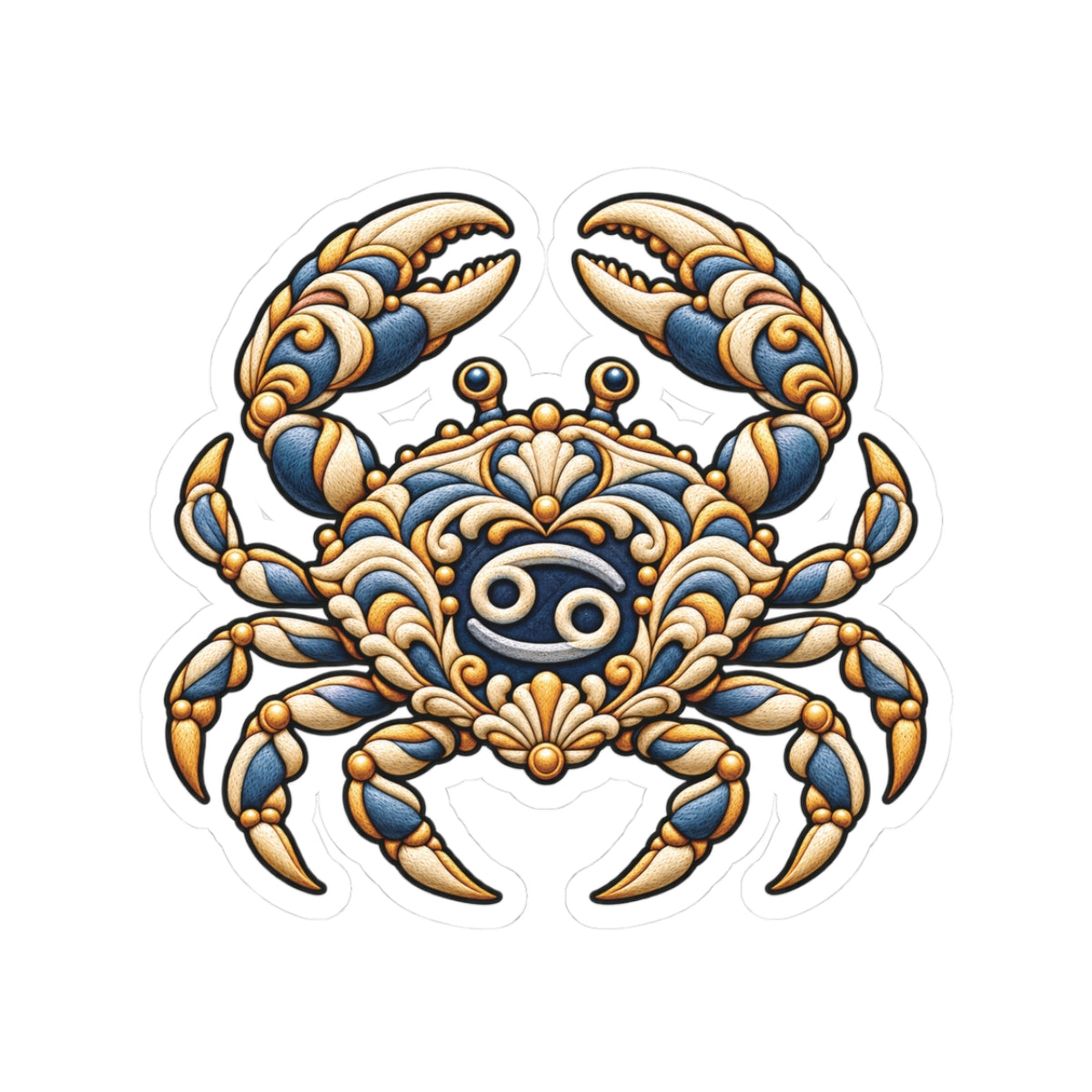 Cancer (Blue) Astrology Kiss-Cut Sticker | Crab Zodiac Decal