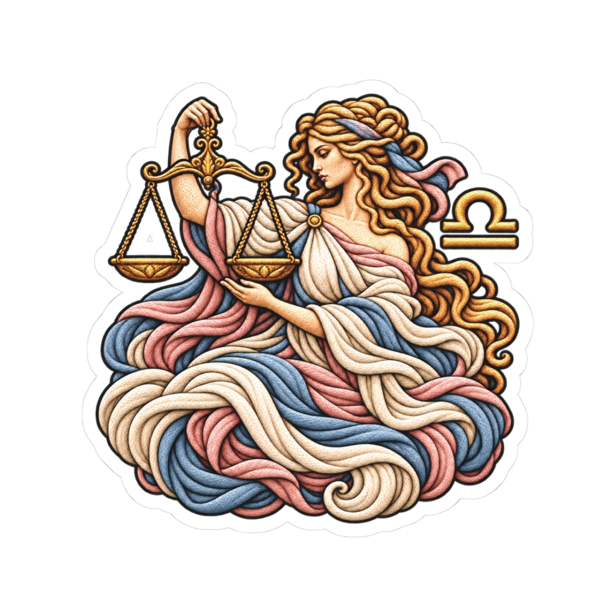 Libra (Woman) Astrology Kiss-Cut Sticker | Zodiac Decal
