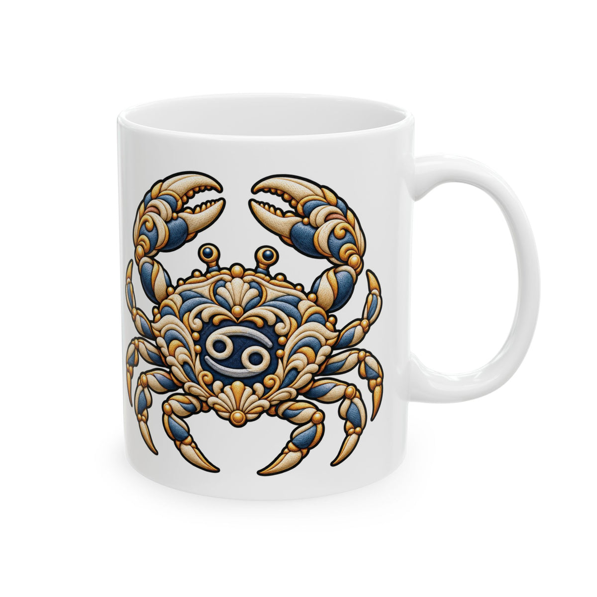 Zodiac Cancer Crab Ceramic Mug — Astrological Horoscope Tea Coffee Cup (11oz, 15oz)