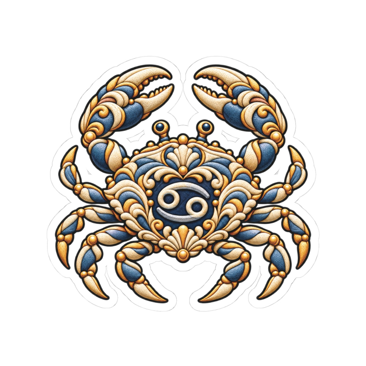 Cancer (Blue) Astrology Kiss-Cut Sticker | Crab Zodiac Decal