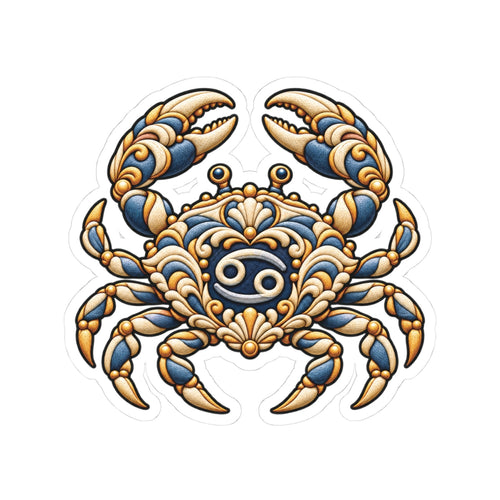 Cancer (Blue) Astrology Kiss-Cut Sticker | Crab Zodiac Decal