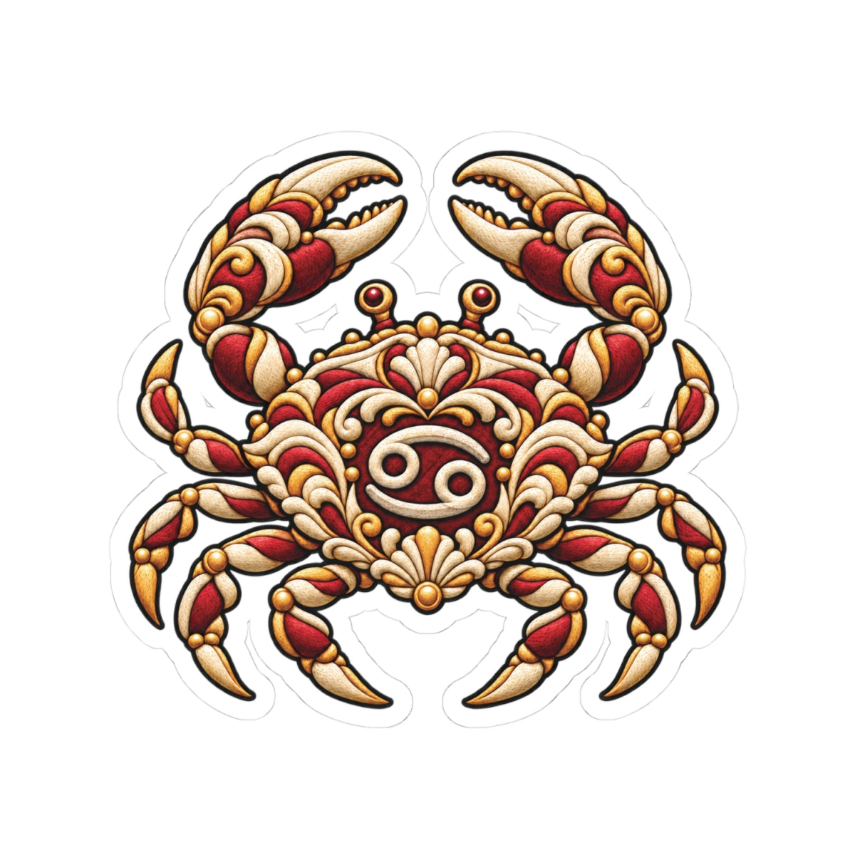 Cancer (Red) Astrology Kiss-Cut Sticker | Crab Zodiac Decal