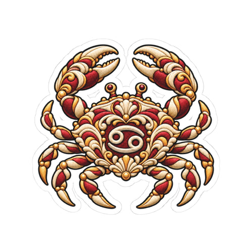 Cancer (Red) Astrology Kiss-Cut Sticker | Crab Zodiac Decal