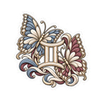 Gemini (Butterfly) Astrology Kiss-Cut Sticker | Blue & Pink Zodiac Decal