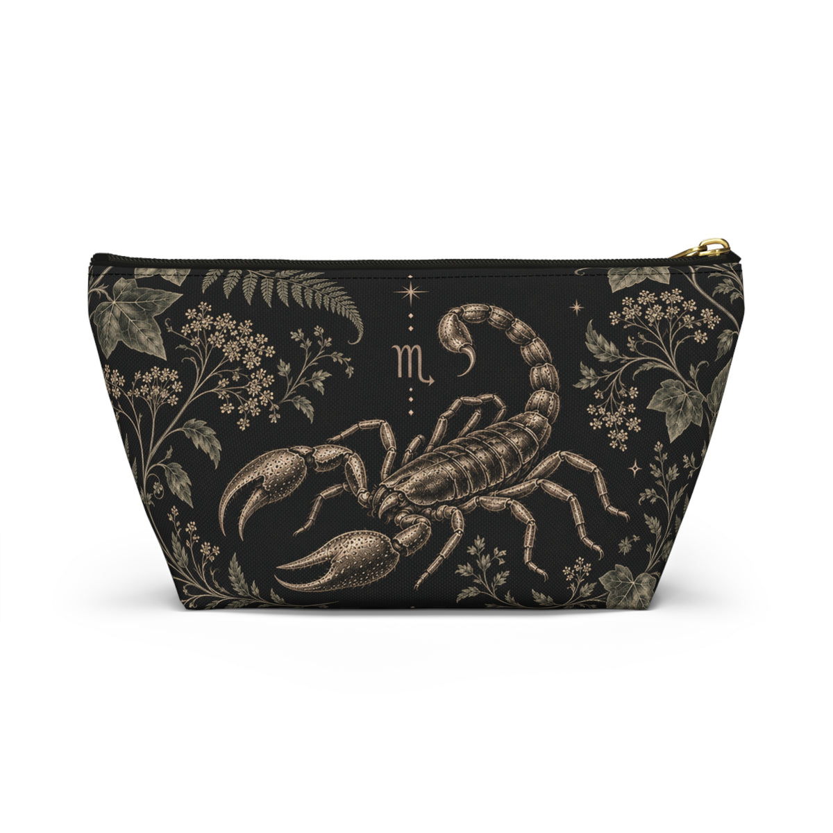 Scorpio Zodiac Accessory Pouch — Vintage Scorpion T-Bottom Makeup Bag