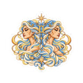 Gemini (Blue) Astrology Kiss-Cut Sticker | Zodiac Decal