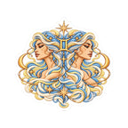 Gemini (Blue) Astrology Kiss-Cut Sticker | Zodiac Decal