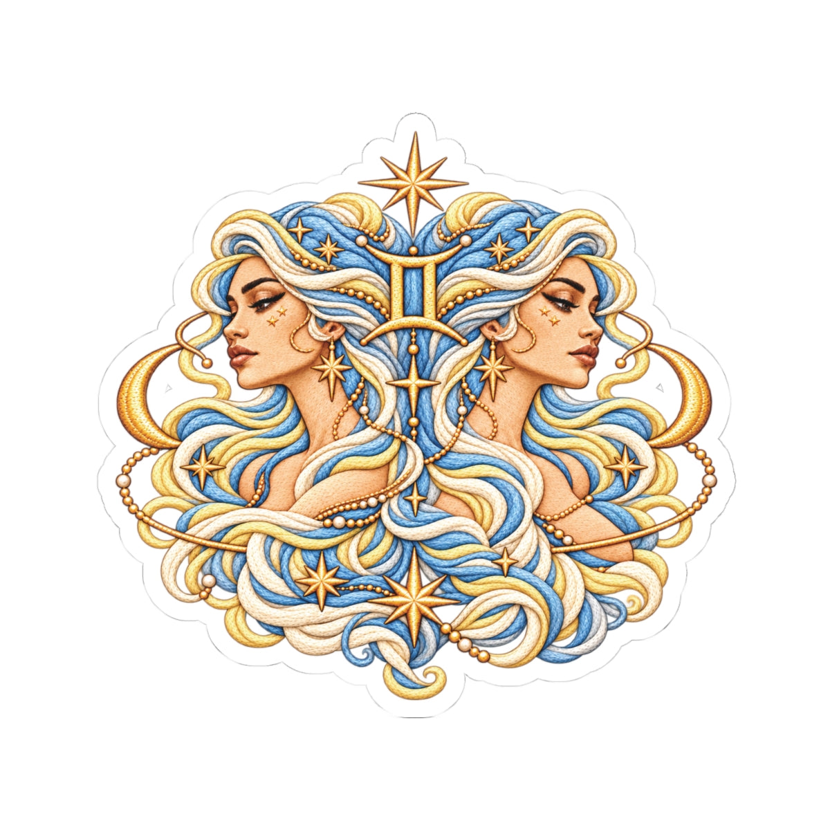 Gemini (Blue) Astrology Kiss-Cut Sticker | Zodiac Decal