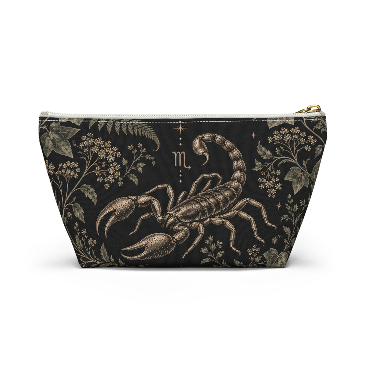Scorpio Zodiac Accessory Pouch — Vintage Scorpion T-Bottom Makeup Bag