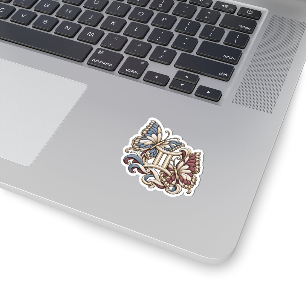 Gemini (Butterfly) Astrology Kiss-Cut Sticker | Blue & Pink Zodiac Decal