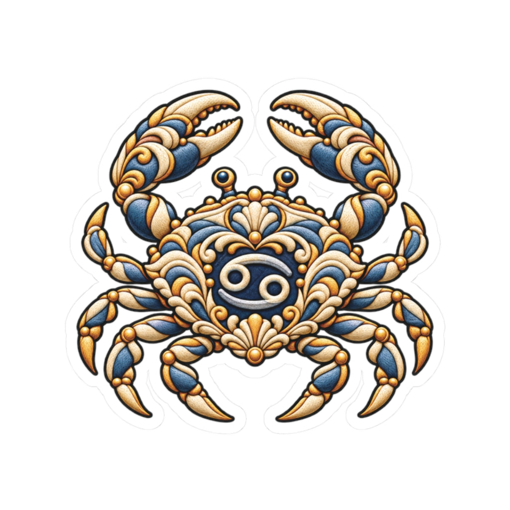 Cancer (Blue) Astrology Kiss-Cut Sticker | Crab Zodiac Decal