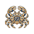 Cancer (Blue) Astrology Kiss-Cut Sticker | Crab Zodiac Decal