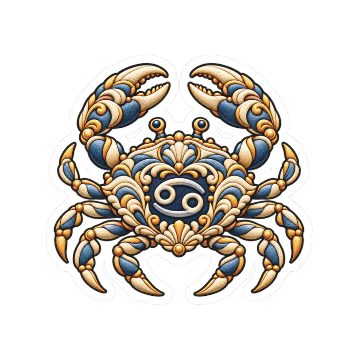 Cancer (Blue) Astrology Kiss-Cut Sticker | Crab Zodiac Decal
