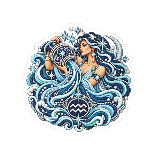 Aquarius (Blue) Constellation Kiss-Cut Sticker | Zodiac Decal