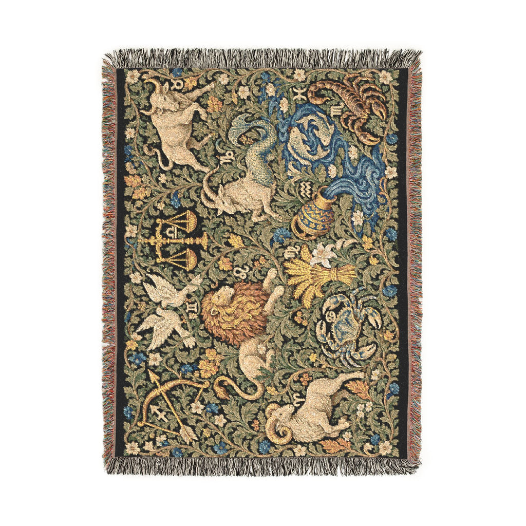 Signs Among the Vines, Woven Astrology Blanket