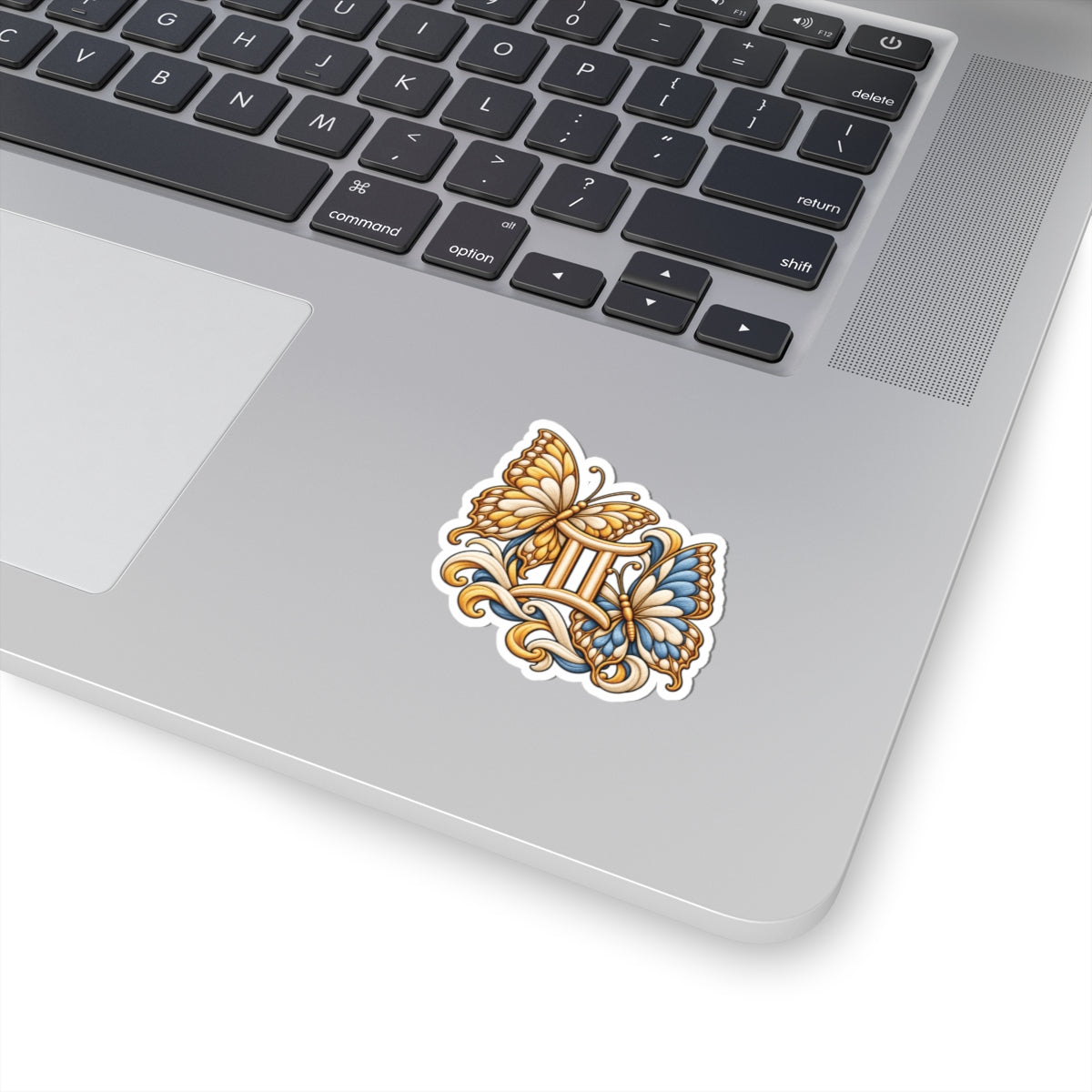 Gemini (Butterfly) Astrology Kiss-Cut Sticker | Blue & Yellow Zodiac Decal