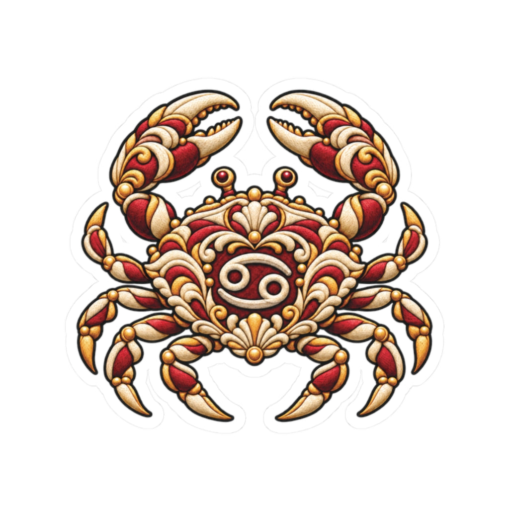 Cancer (Red) Astrology Kiss-Cut Sticker | Crab Zodiac Decal