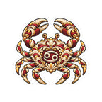 Cancer (Red) Astrology Kiss-Cut Sticker | Crab Zodiac Decal