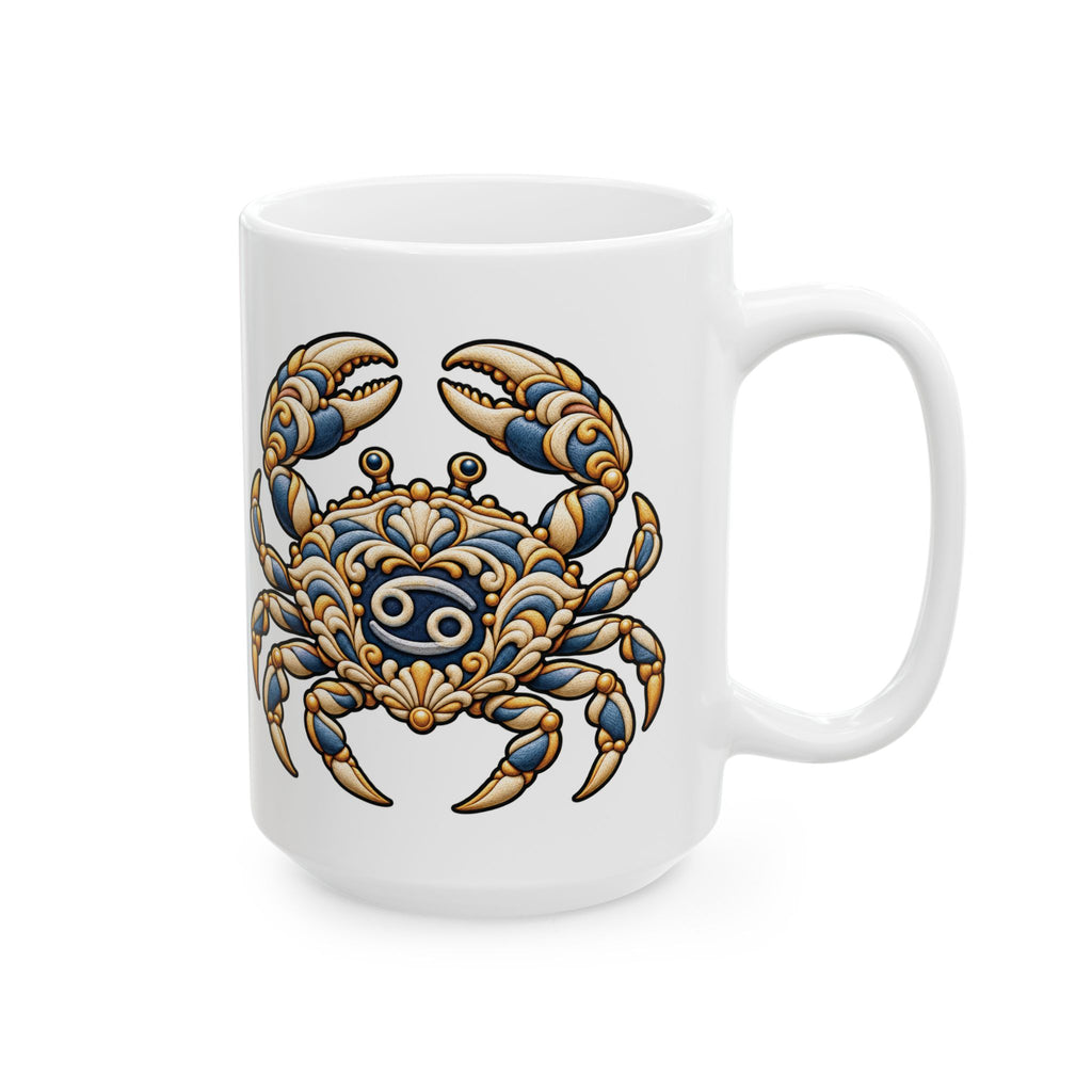 Zodiac Cancer Crab Ceramic Mug — Astrological Horoscope Tea Coffee Cup (11oz, 15oz)