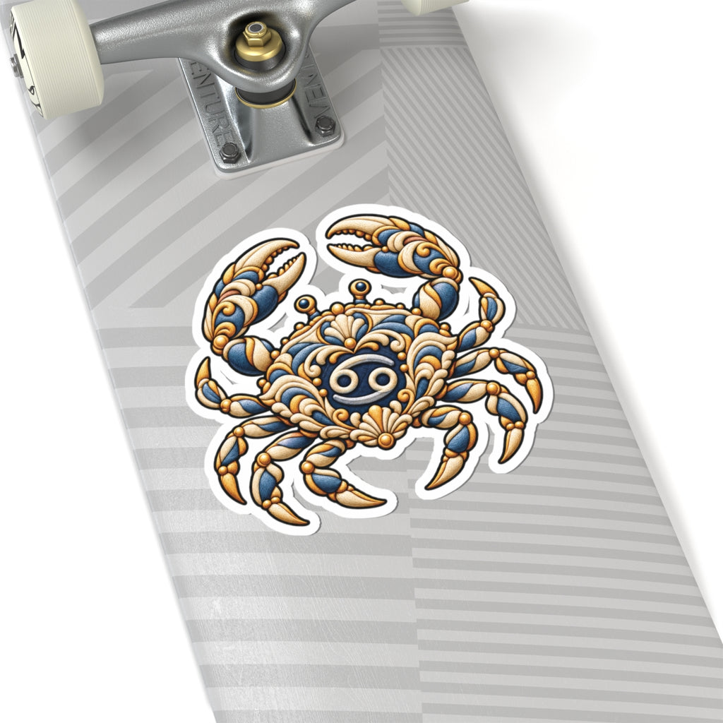 Cancer (Blue) Astrology Kiss-Cut Sticker | Crab Zodiac Decal