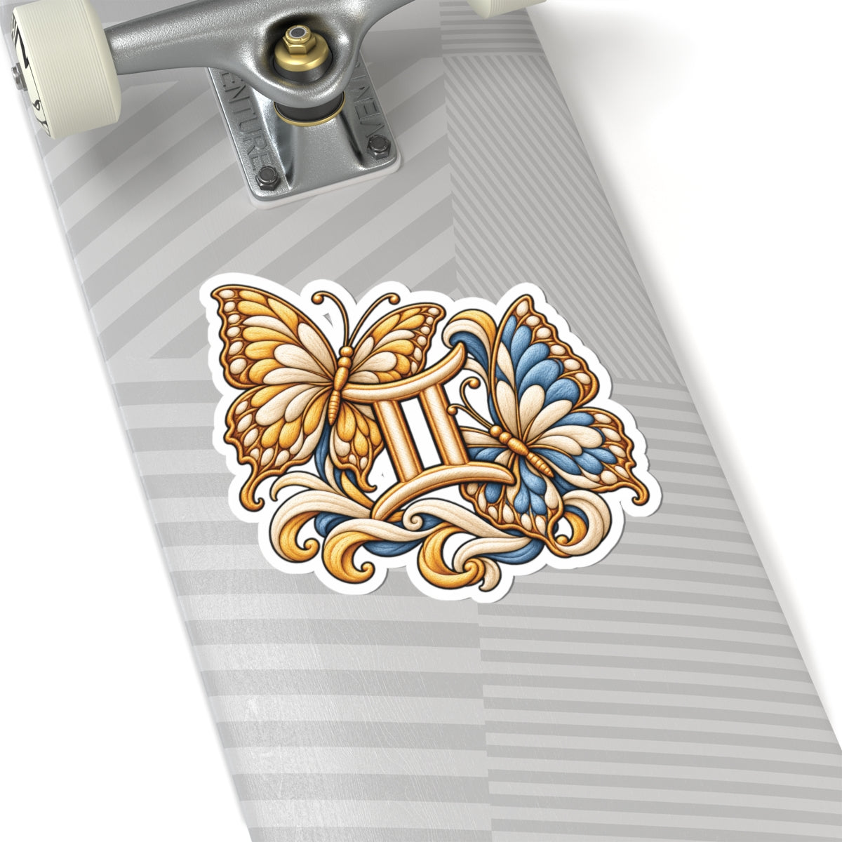 Gemini (Butterfly) Astrology Kiss-Cut Sticker | Blue & Yellow Zodiac Decal